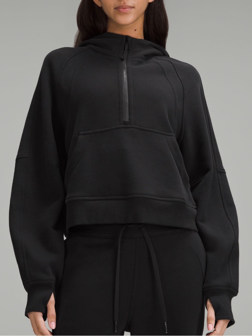 Lululemon Scuba Oversized Half Zip Hoodie Black Lounge Athleisure XS/S